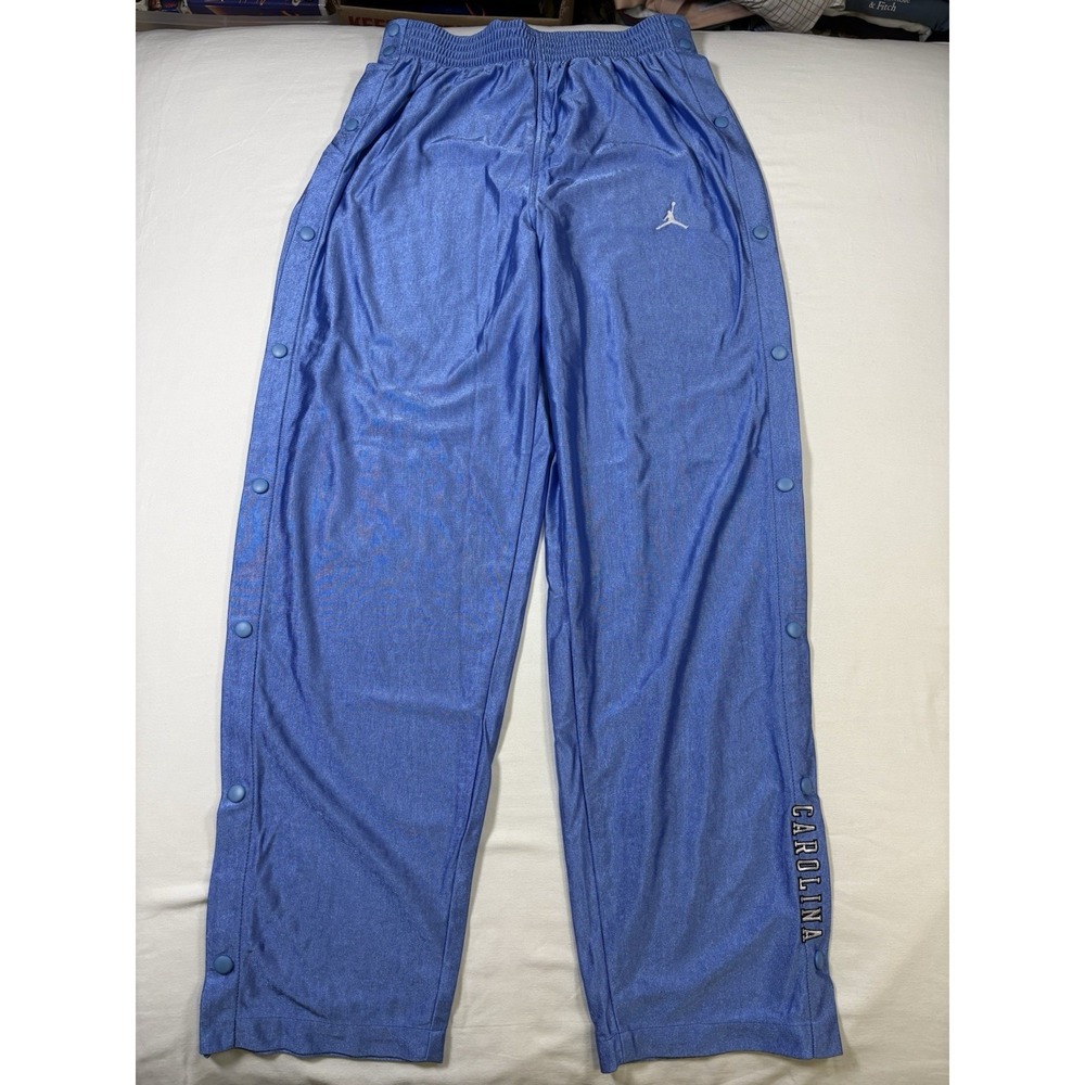 Vtg Jordan UNC Tar Heels Tear Away Snap Pants Men L Blue Breakaway Made in USA